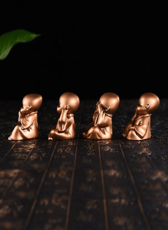 BRABUD Resin Hear No Evil See No Evil Speak No Evil Do No Evil Statue Set of 4 Monks Figurine Home Desk Office Desk Decor Ornaments Collectible TQGJBS233 - Image 4